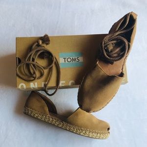 Toms Katalina Toffee Suede Espadrille sz: 7